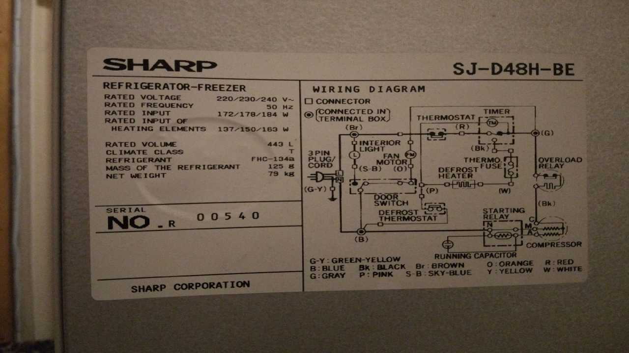 Схема холодильника шарп