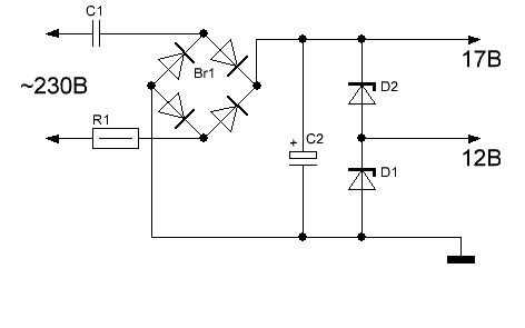 Бестрансформаторный блок питания на 12 вольт схема